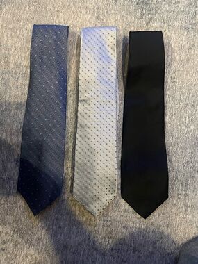 Men's Necktie Set - Navy, Light Gray, Black